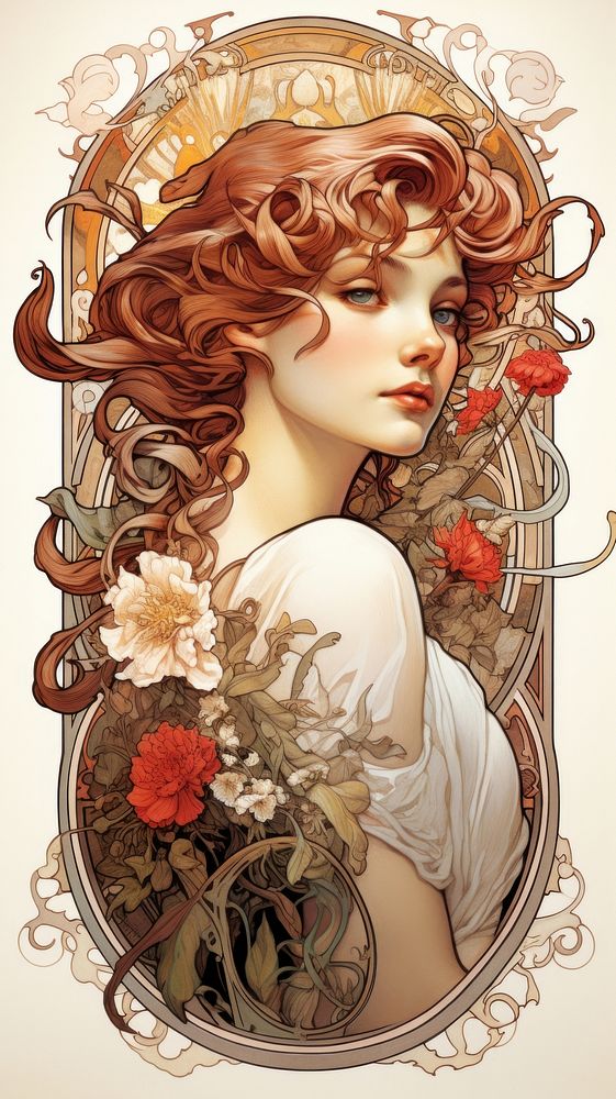 An art nouveau drawing an | Free Photo Illustration - rawpixel