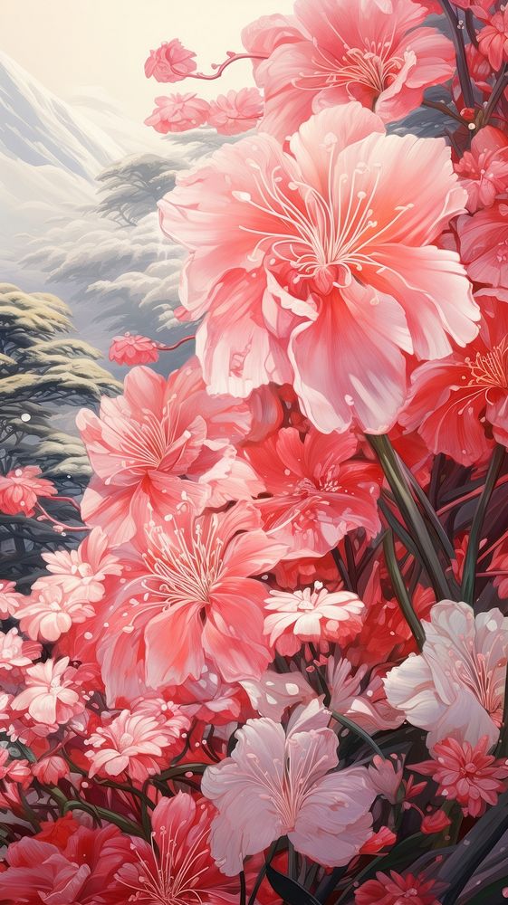  Blooming flower in windy backgrounds outdoors blossom. AI generated Image by rawpixel.