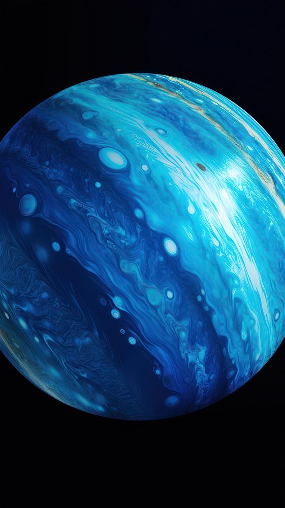  Blue neptune planet space astronomy nature. AI generated Image by rawpixel.