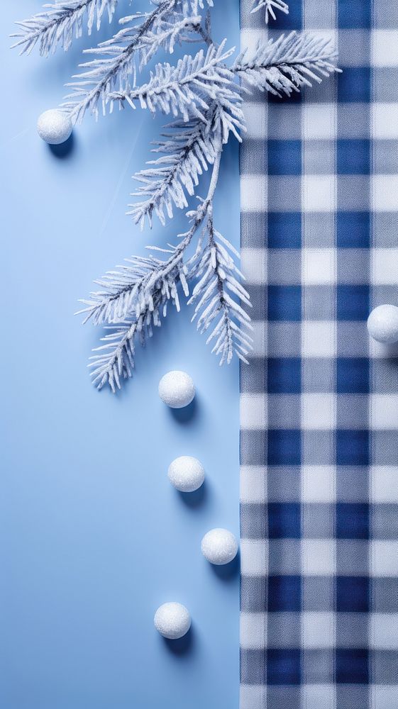  Blue and white christmas flannel snow backgrounds celebration. AI generated Image by rawpixel.