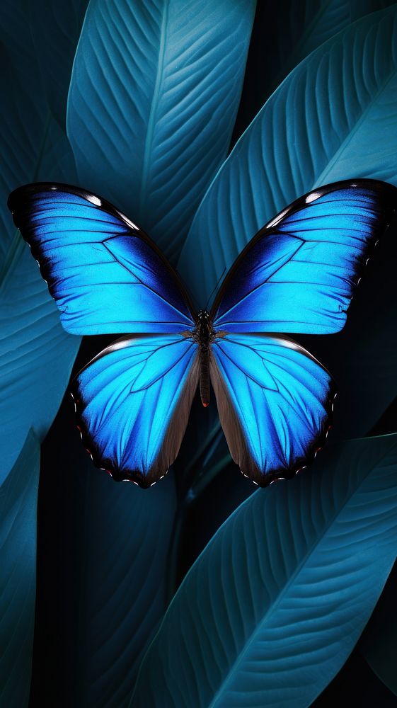  Blue butterfly animal insect invertebrate. AI generated Image by rawpixel.