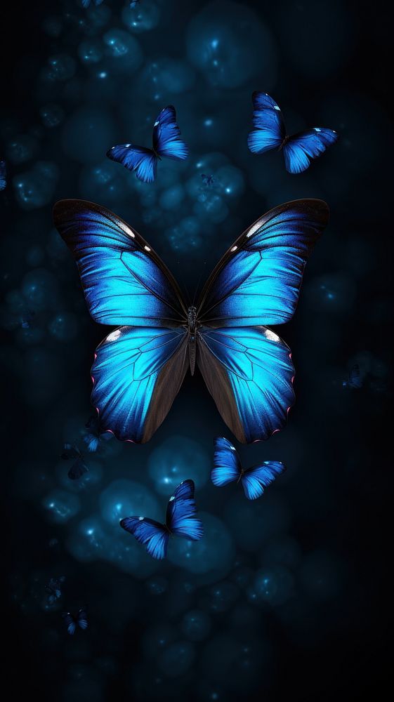  Blue butterfly animal insect invertebrate. AI generated Image by rawpixel.