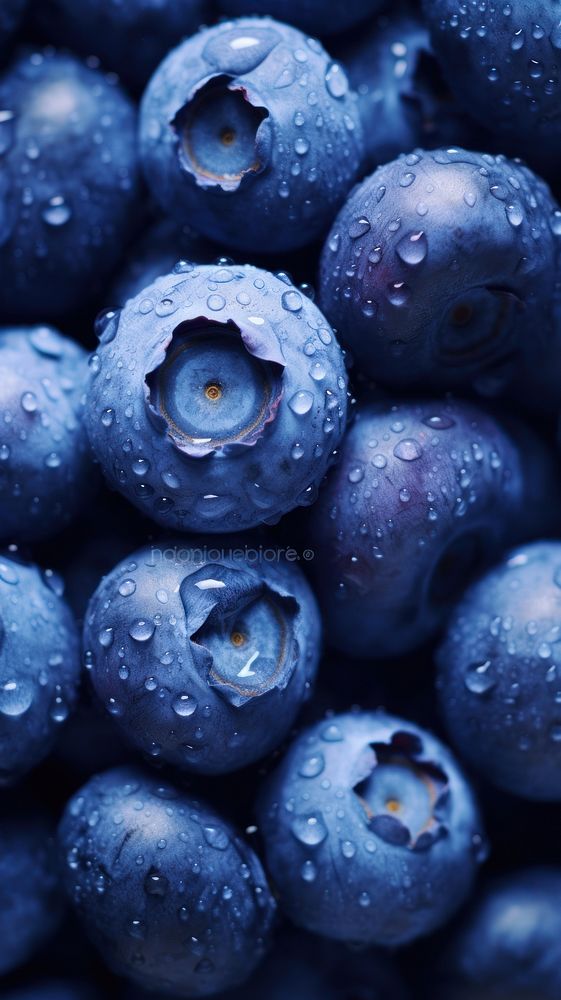  Blue blueberries fruit plant food. AI generated Image by rawpixel.