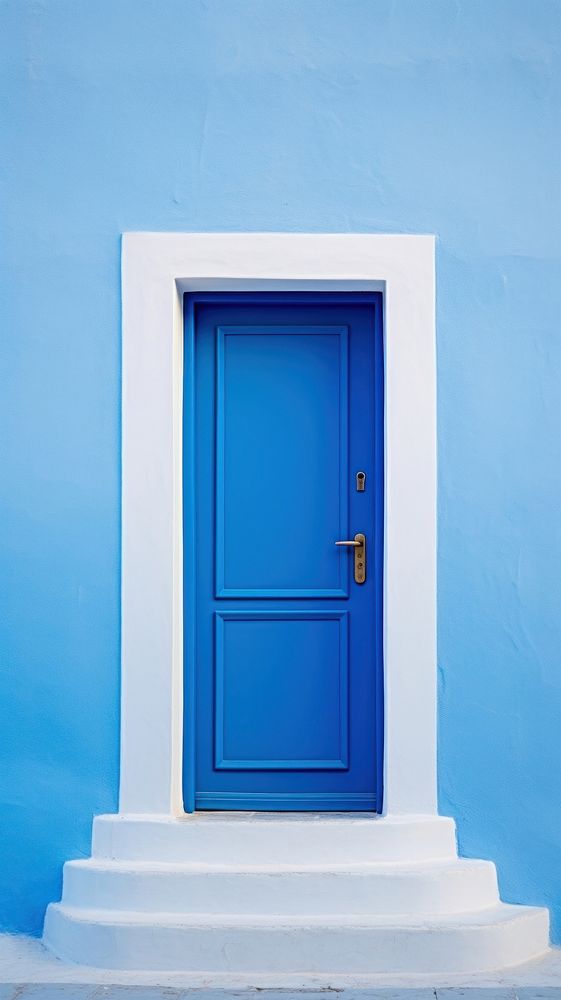  Blue door architecture protection turquoise. AI generated Image by rawpixel.
