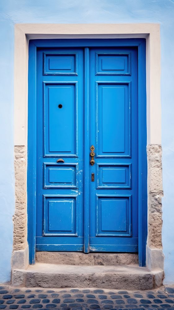  Blue door gate architecture protection. AI generated Image by rawpixel.