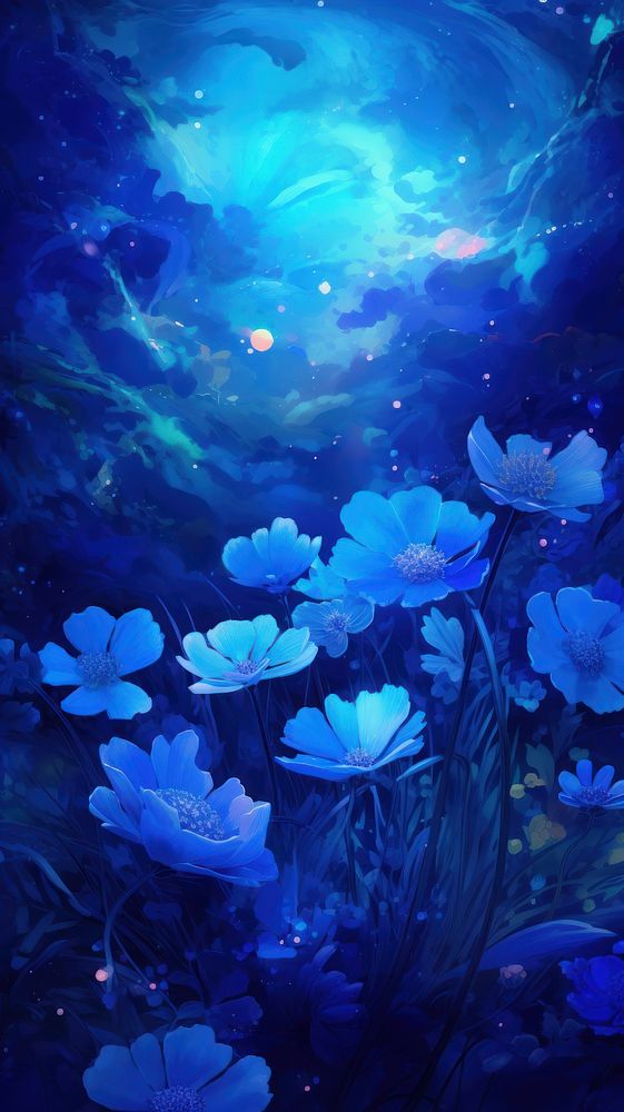  Blue flower backgrounds outdoors nature. AI generated Image by rawpixel.