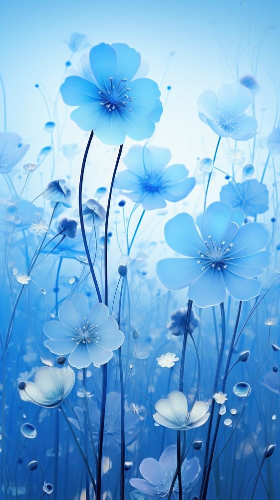  Blue flower backgrounds outdoors blossom. AI generated Image by rawpixel.
