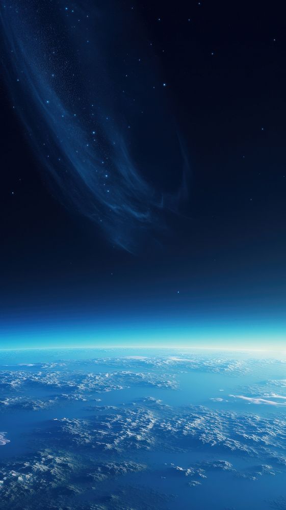  Blue planet earth space astronomy outdoors. AI generated Image by rawpixel.