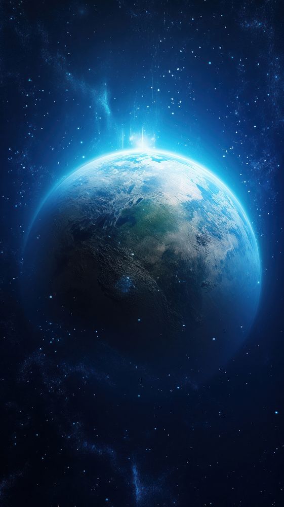  Blue planet earth space astronomy universe. AI generated Image by rawpixel.