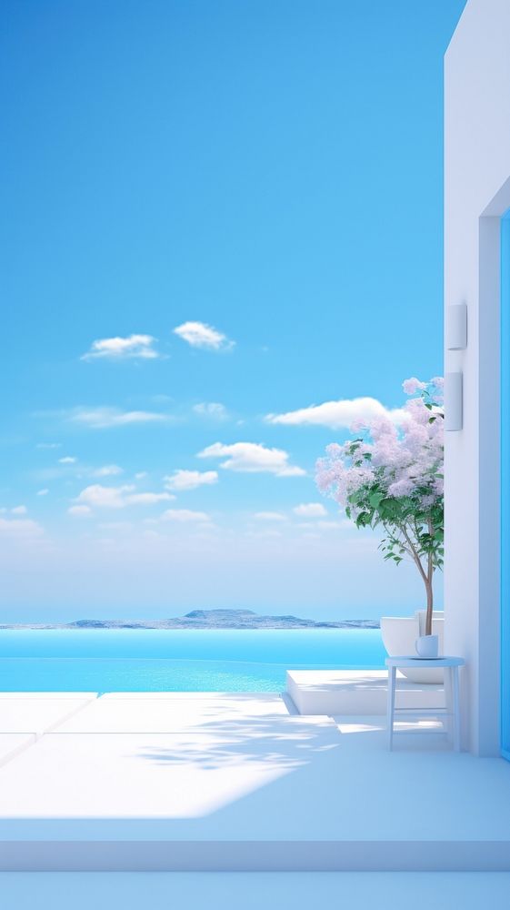  Blue summer outdoors horizon nature. AI generated Image by rawpixel.