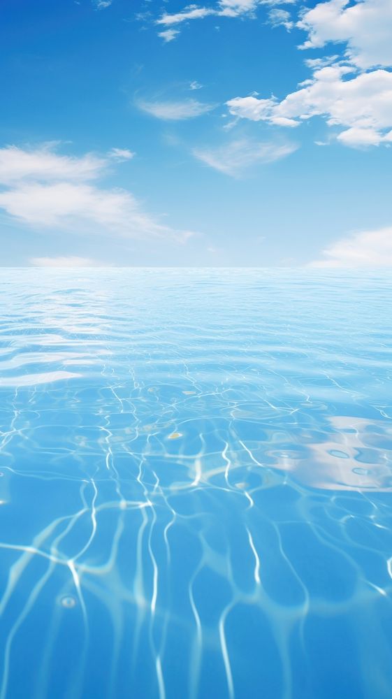  Blue swimming pool outdoors horizon nature. AI generated Image by rawpixel.