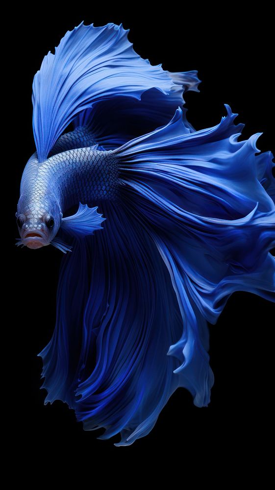  Blue Siamese fighting fish animal underwater goldfish. AI generated Image by rawpixel.