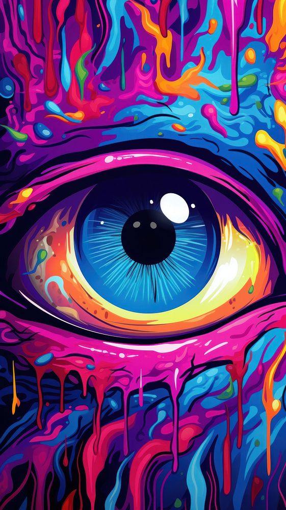  Abstract eyeball art painting pattern. AI generated Image by rawpixel.