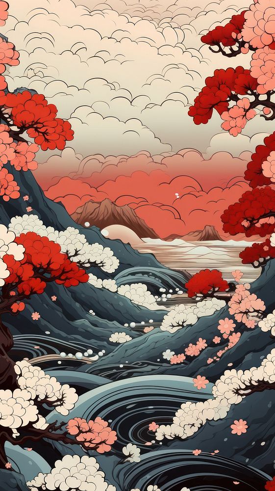  Abstract japanese art tranquility backgrounds creativity. AI generated Image by rawpixel.