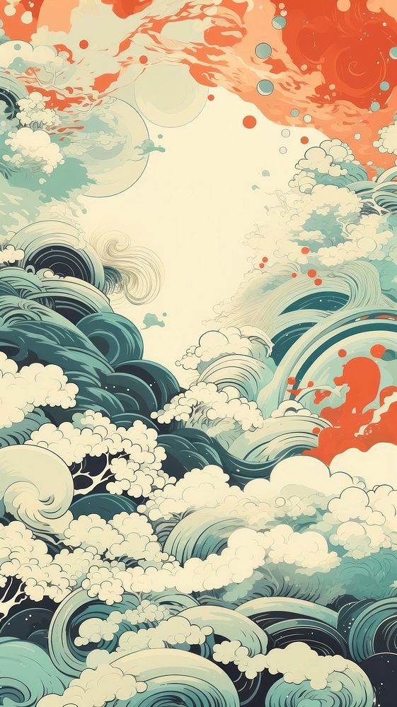  Abstract japanese art outdoors pattern nature. AI generated Image by rawpixel.
