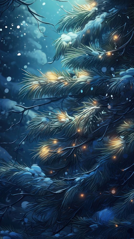 Christmas tree branches christmas backgrounds christmas tree. AI generated Image by rawpixel.