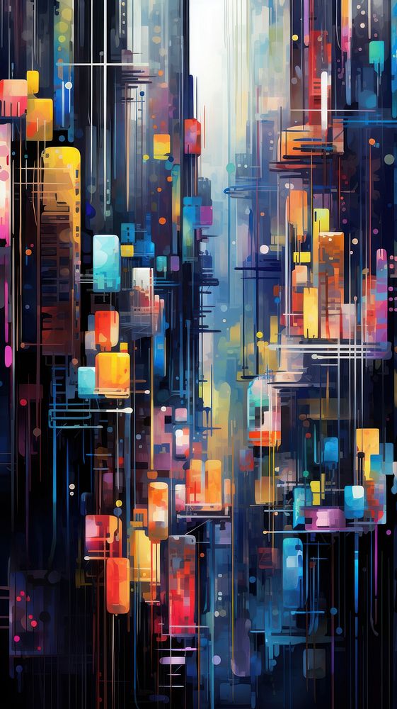 Abstract citypop wallpaper pattern transportation architecture. AI generated Image by rawpixel.