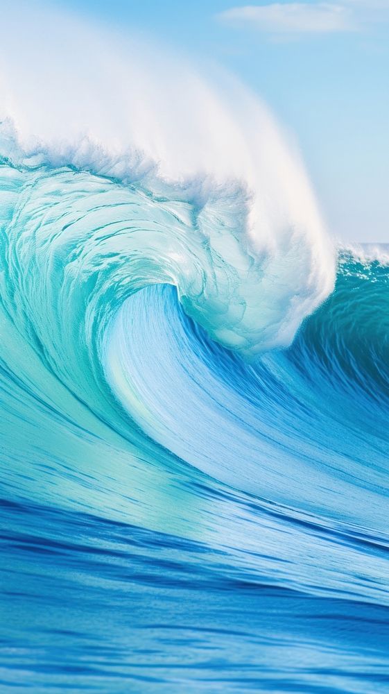  Crazy blue waves ocean outdoors nature sports. AI generated Image by rawpixel.