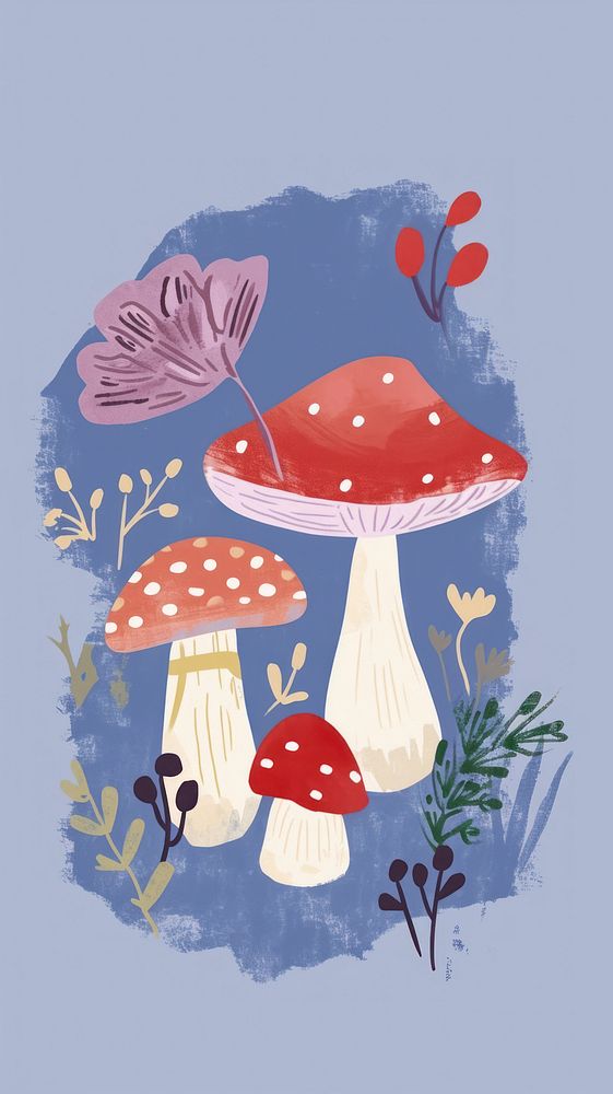 Cute mushroom illustration outdoors pattern nature.