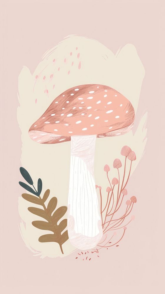 Cute mushroom illustration drawing fungus sketch.