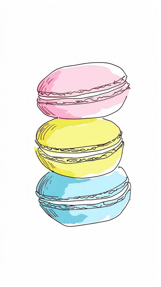 Cute macaron illustration food creativity variation.