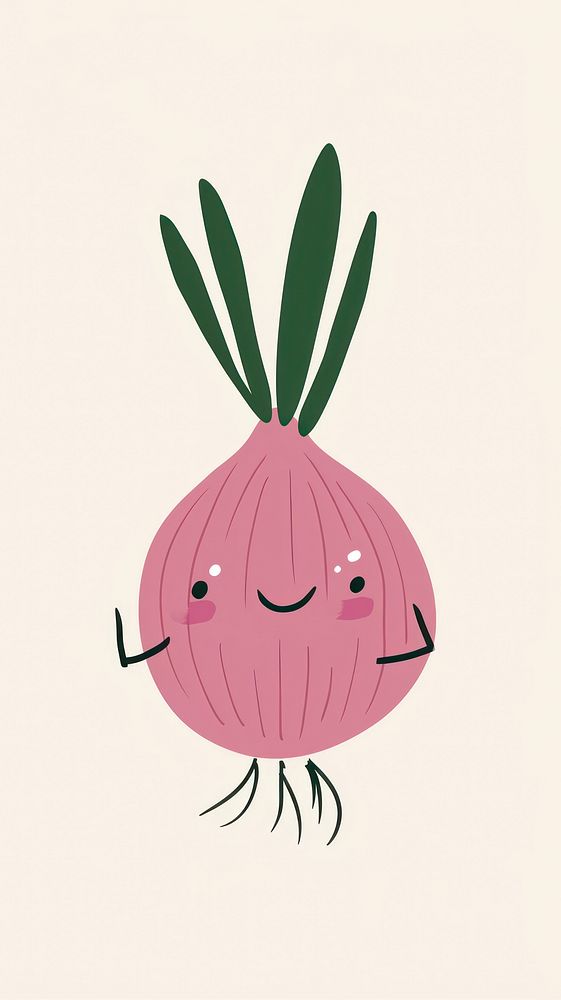 Cute onion illustration vegetable plant food.