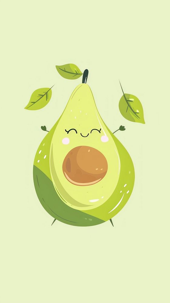 Cute avocado illustration fruit plant pear.