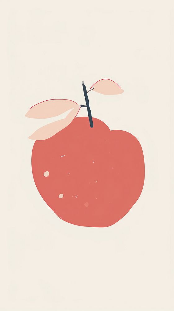 Cute apple illustration plant food freshness.