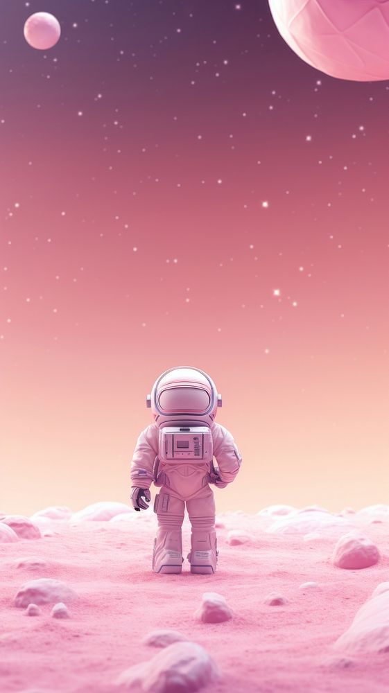 Cute astronaut dreamy wallpaper astronomy outdoors cartoon.