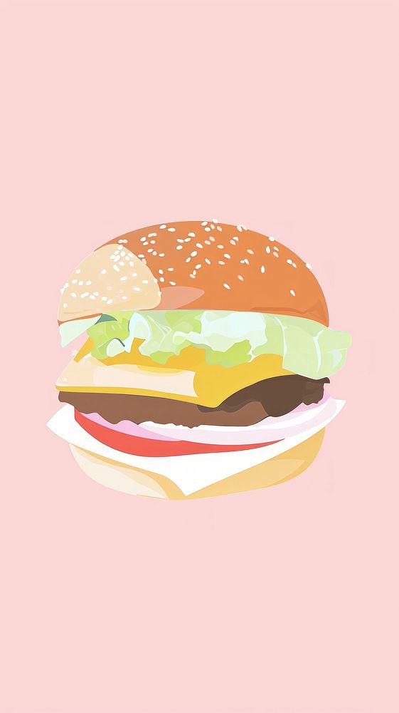 Cute burger illustration food hamburger freshness.