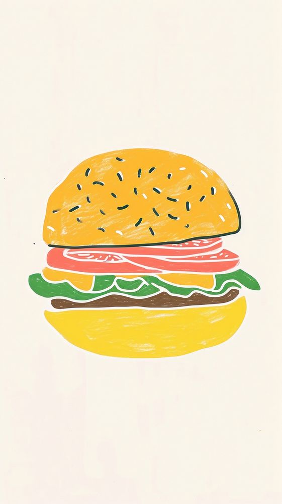 Cute burger illustration food hamburger vegetable.