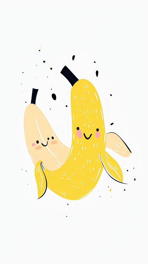 Cute banana illustration creativity emoticon outdoors.