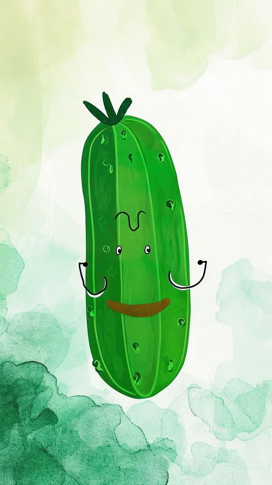 Cute cucumber illustration vegetable plant anthropomorphic.