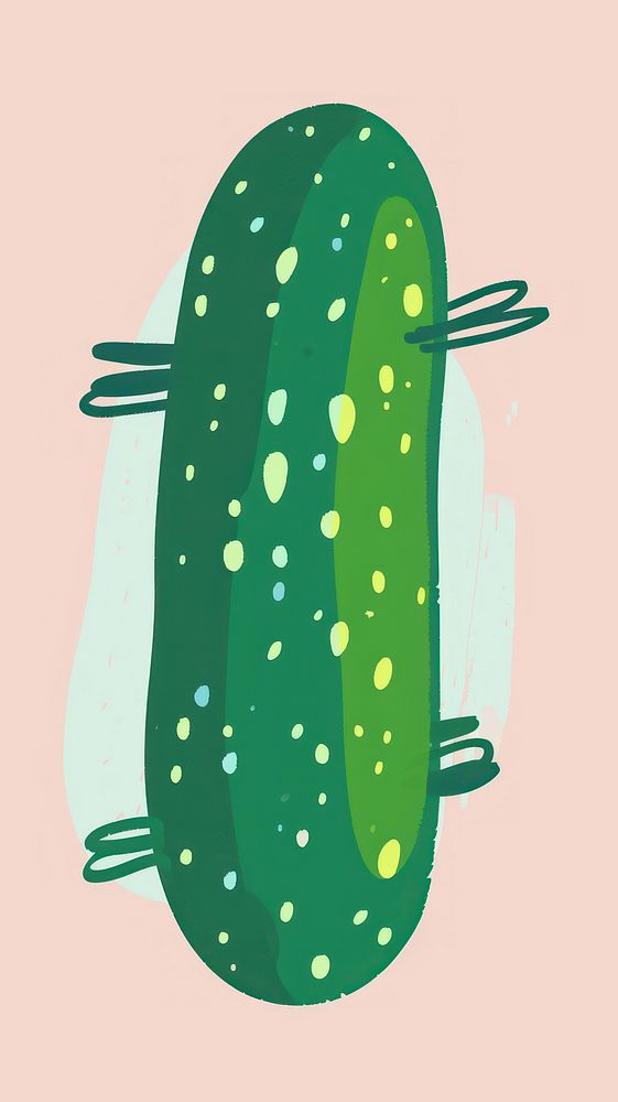 Cute cucumber illustration vegetable zucchini plant.