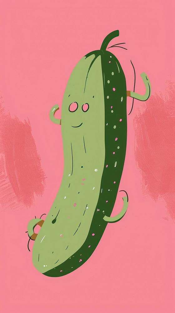 Cute cucumber illustration vegetable plant food.