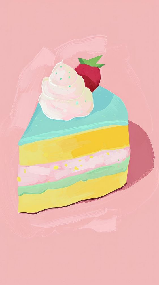 Cute cake illustration dessert icing cream.