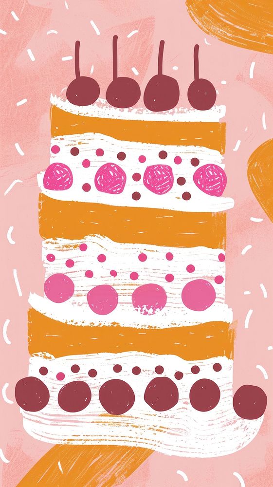 Cute cake illustration dessert pattern food.