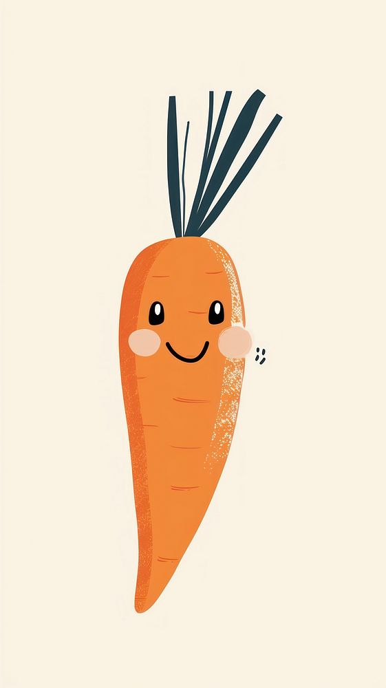 Cute carrot illustration vegetable food anthropomorphic.