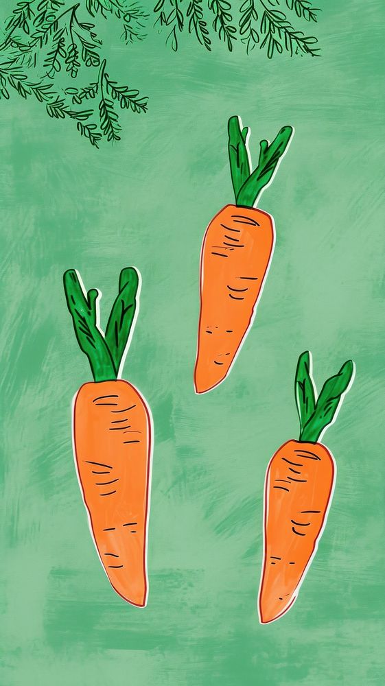 Cute carrot illustration vegetable plant food.