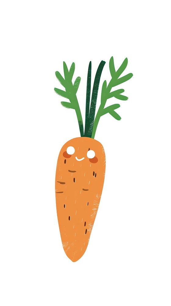 Cute carrot illustration vegetable plant food.