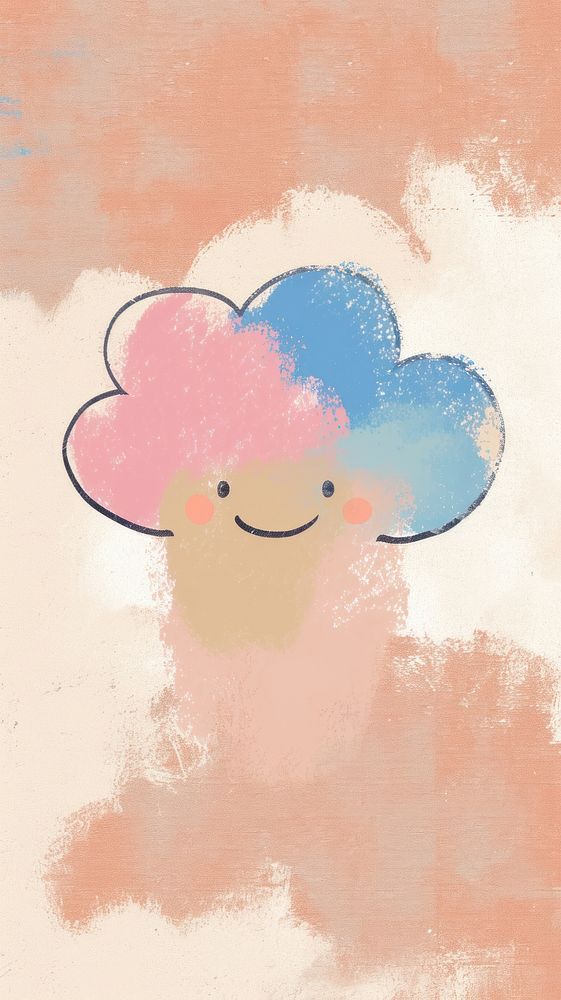 Cute cloud illustration backgrounds painting art.
