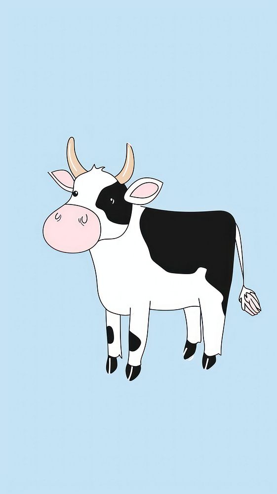 Cute cow illustration livestock animal mammal.