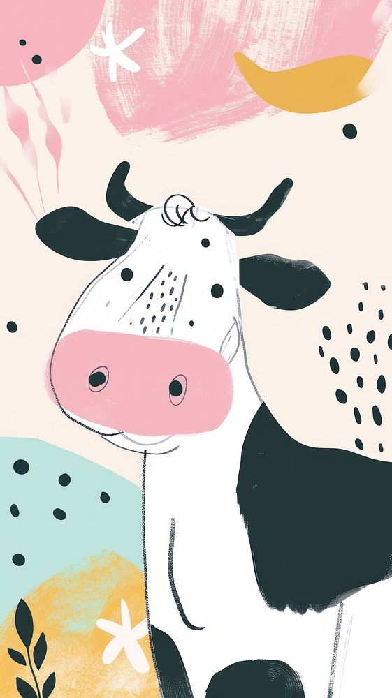 Cute cow illustration backgrounds livestock mammal.
