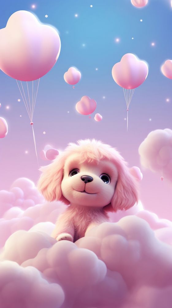 Cute dog dreamy wallpaper balloon cartoon toy.