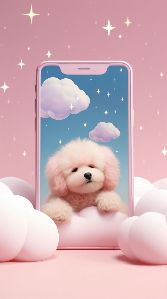 Cute dog dreamy wallpaper mammal phone toy.