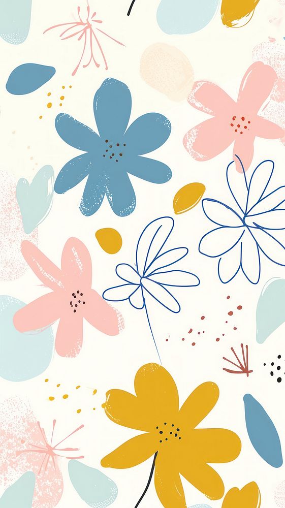 Cute flower illustration backgrounds pattern plant.