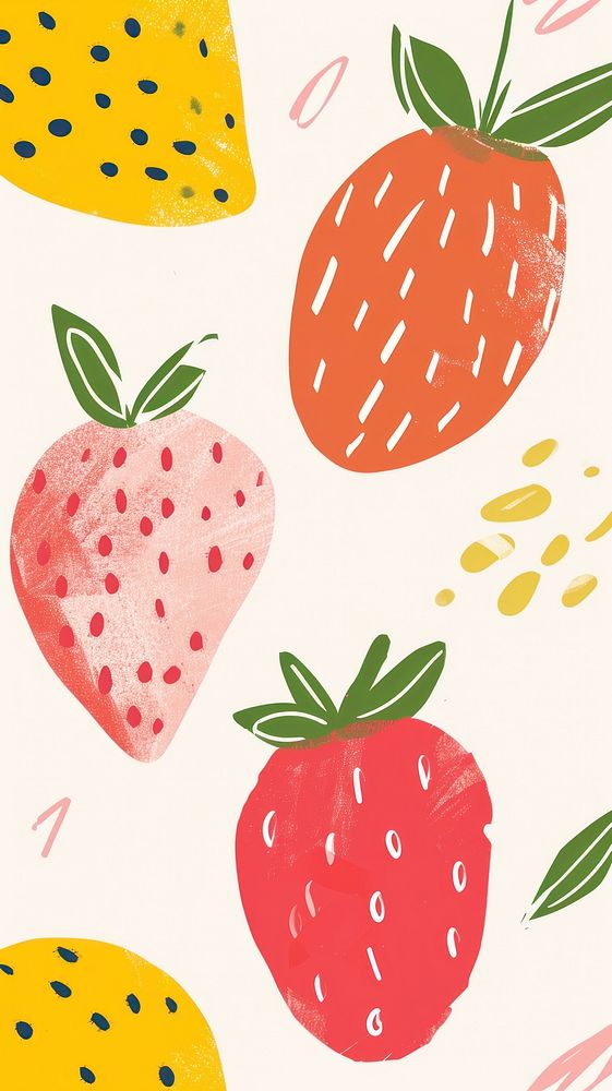 Cute gralic illustration backgrounds strawberry fruit.