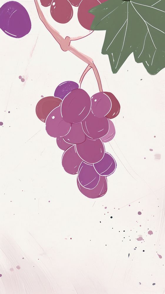 Cute grapes illustration plant refreshment splattered.