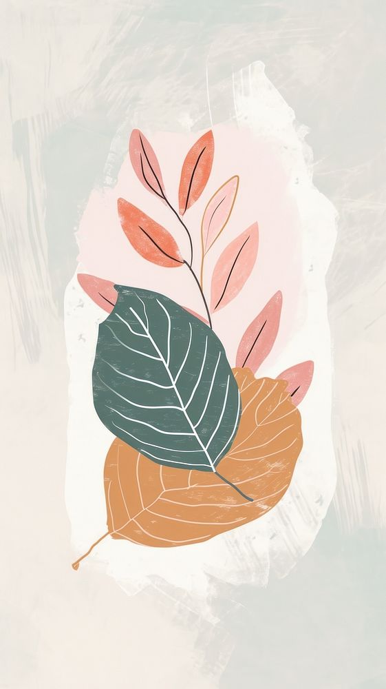 Cute leaf illustration pattern drawing sketch.