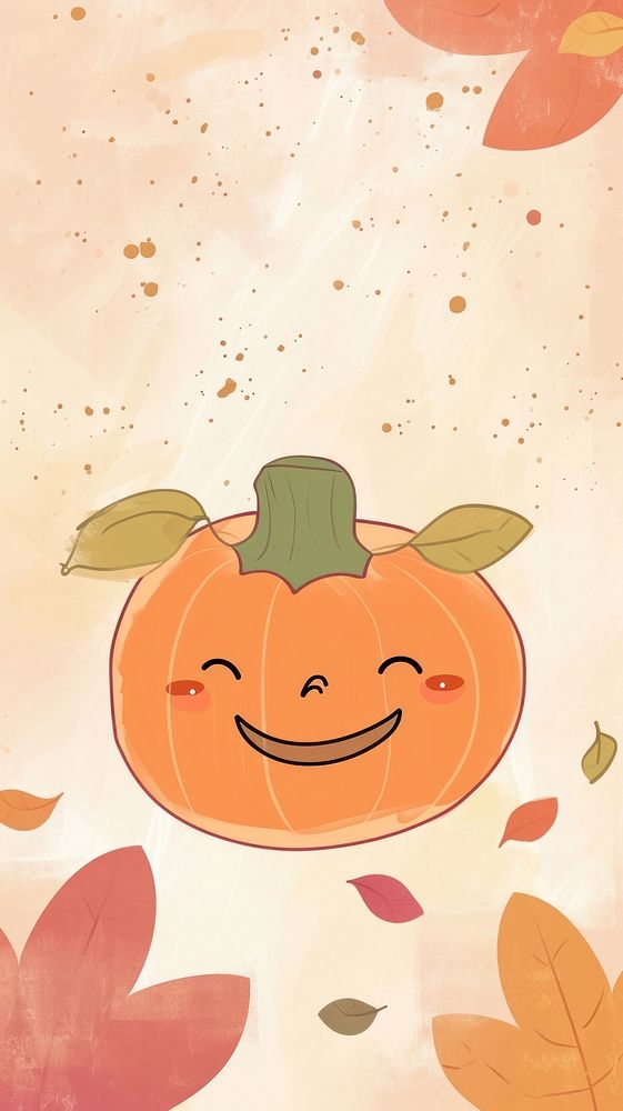 Cute pumpkin illustration face jack-o'-lantern anthropomorphic.